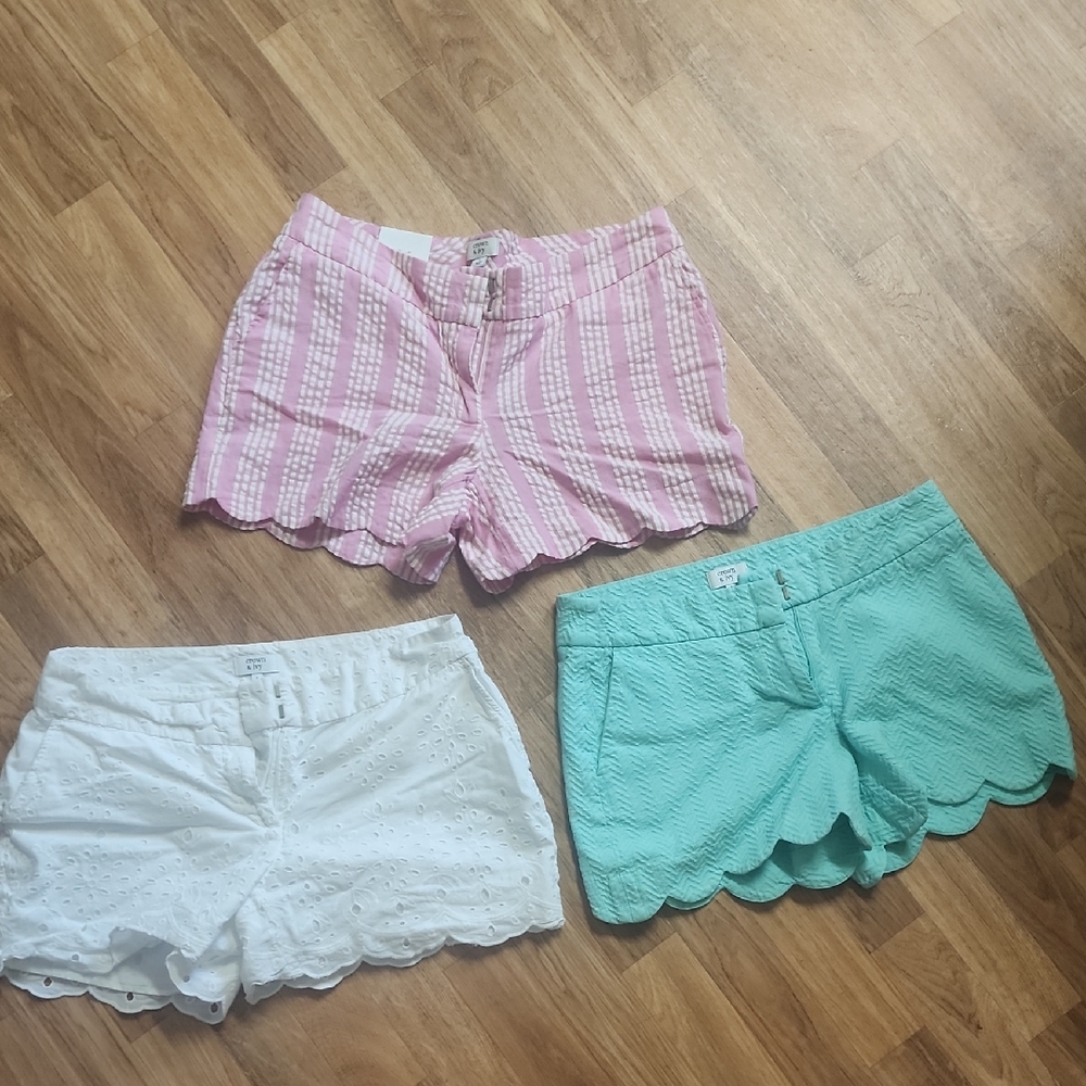 Crown & Ivy High Waist Pink and White Shorts